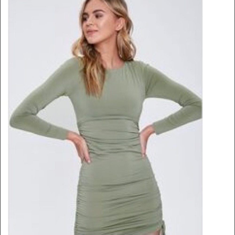 Forever 21 Ruched Mini dress Sage